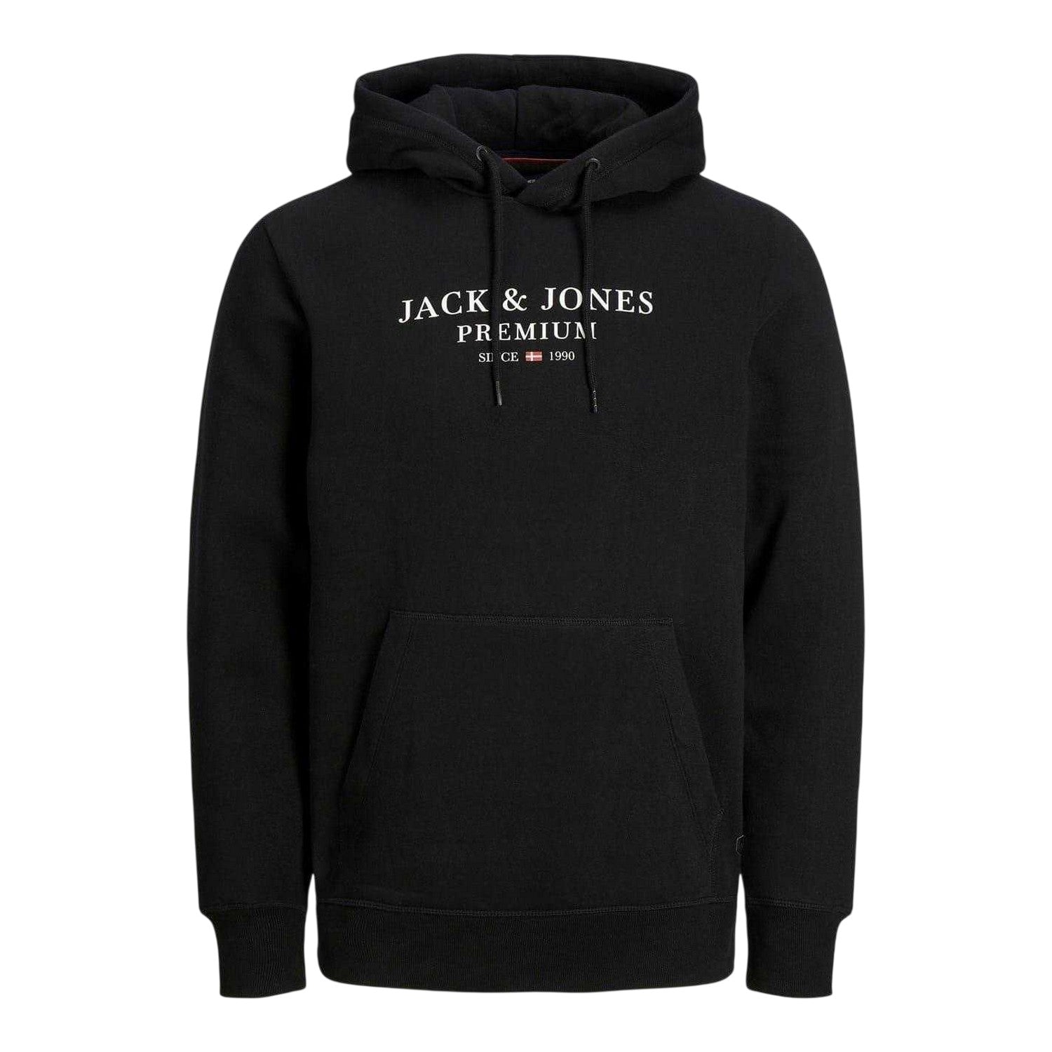 Black - Front - Jack And Jones Mens Bluarchie Logo Long-Sleeved Hoodie