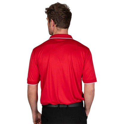 Red - Back - Island Green Mens Performance Golf Polo Shirt