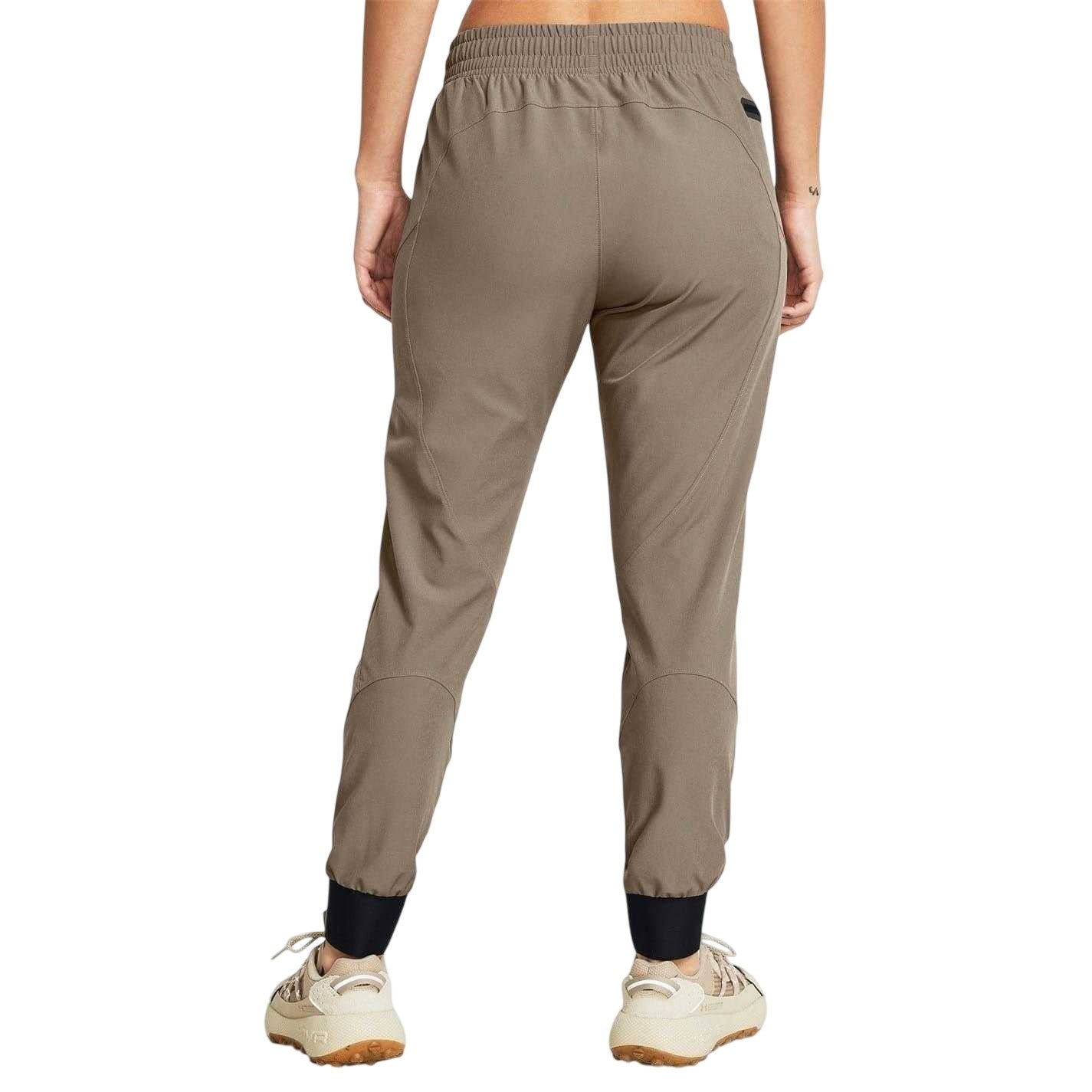 Brown - Back - Under Armour Womens-Ladies Unstoppable Performance Tracksuit Bottoms