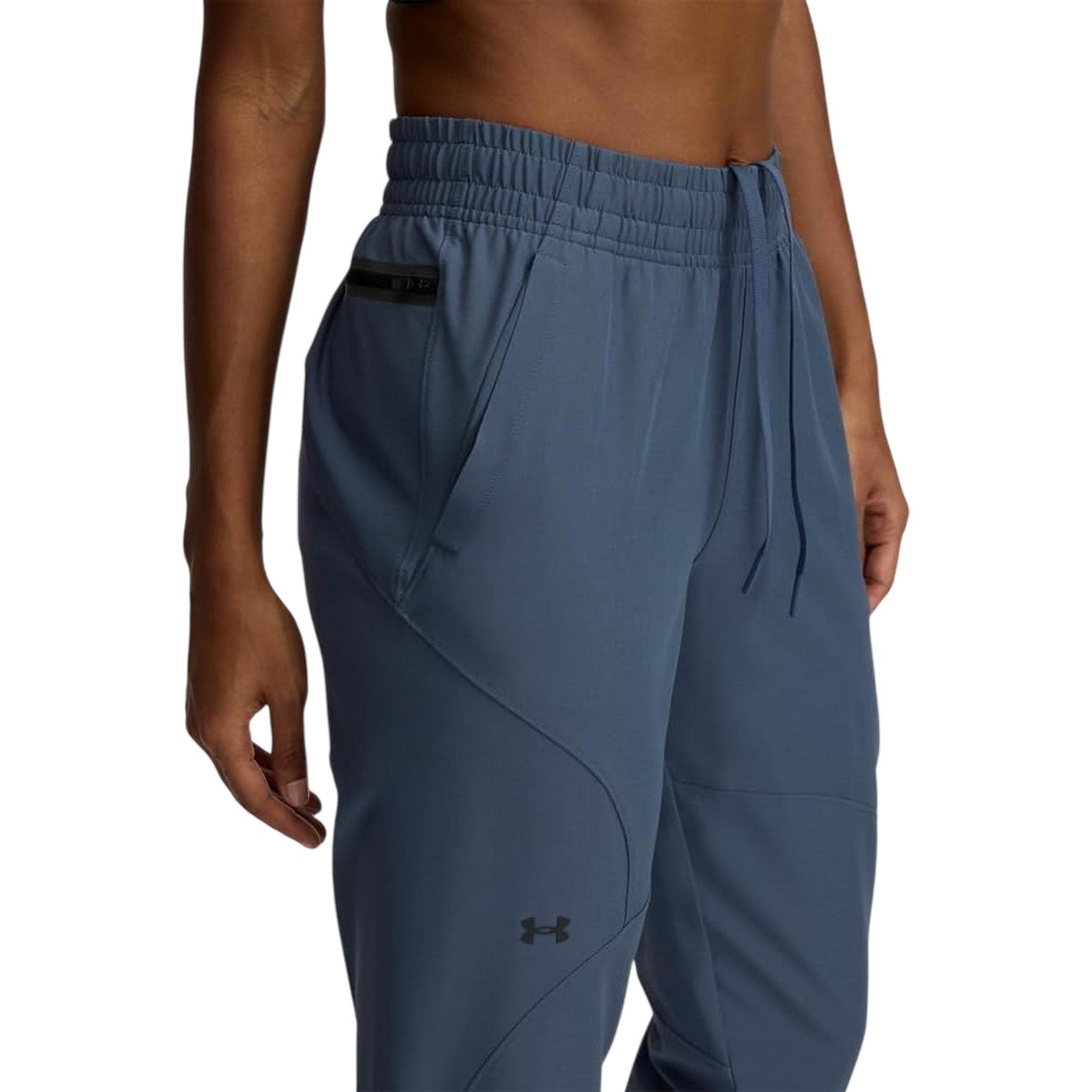 Grey - Side - Under Armour Womens-Ladies Unstoppable Performance Tracksuit Bottoms