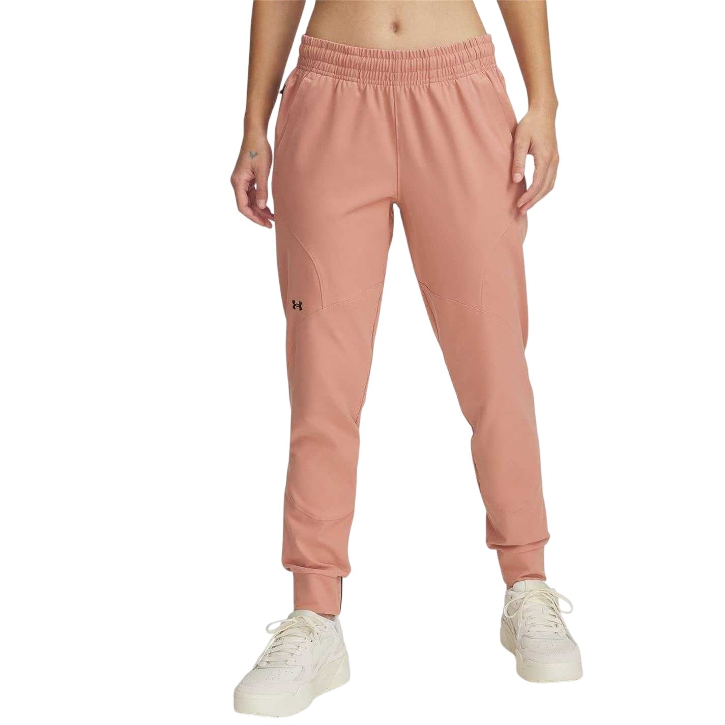 Pink - Front - Under Armour Womens-Ladies Unstoppable Performance Tracksuit Bottoms