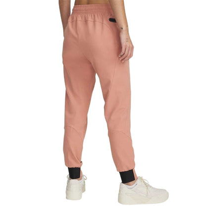 Pink - Back - Under Armour Womens-Ladies Unstoppable Performance Tracksuit Bottoms