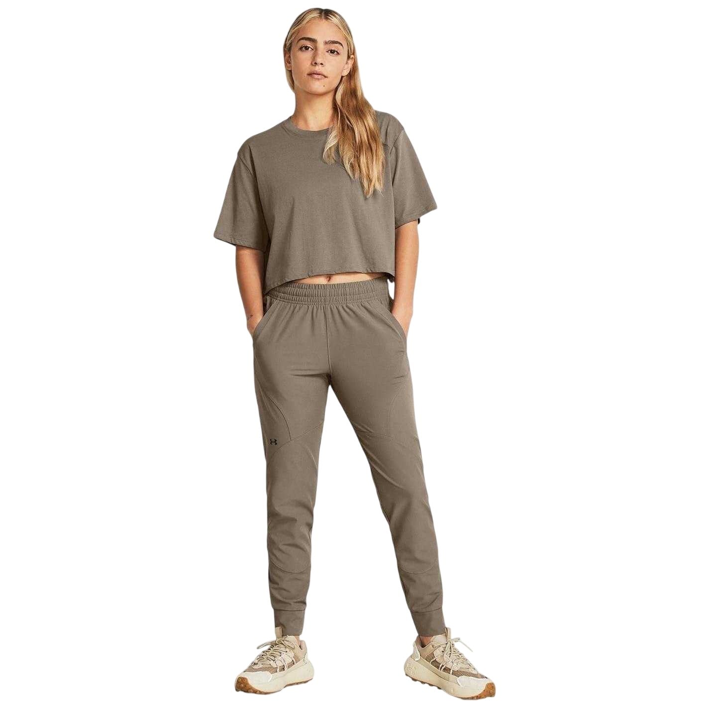 Brown - Lifestyle - Under Armour Womens-Ladies Unstoppable Performance Tracksuit Bottoms