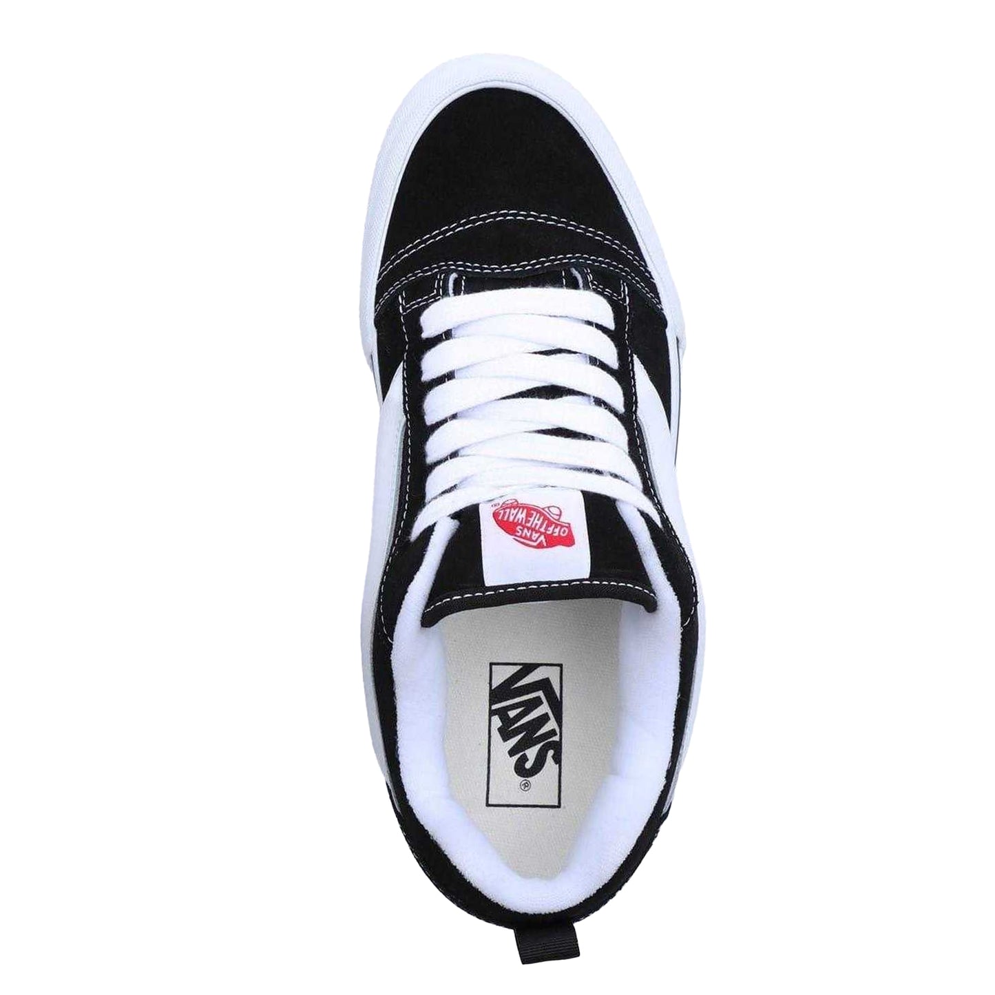 Black-White - Side - Vans Mens Knu Skool Padded Suede Skate Shoes