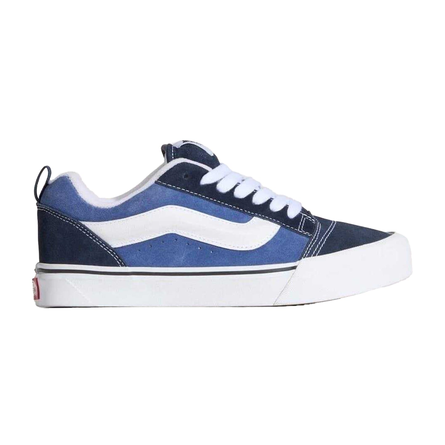 Navy-True White - Front - Vans Mens Knu Skool Padded Suede Skate Shoes