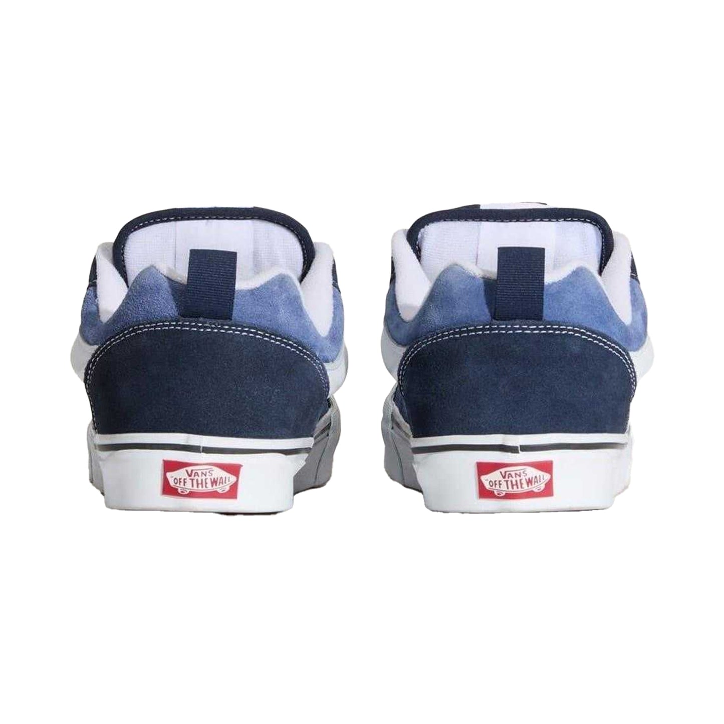 Navy-True White - Back - Vans Mens Knu Skool Padded Suede Skate Shoes