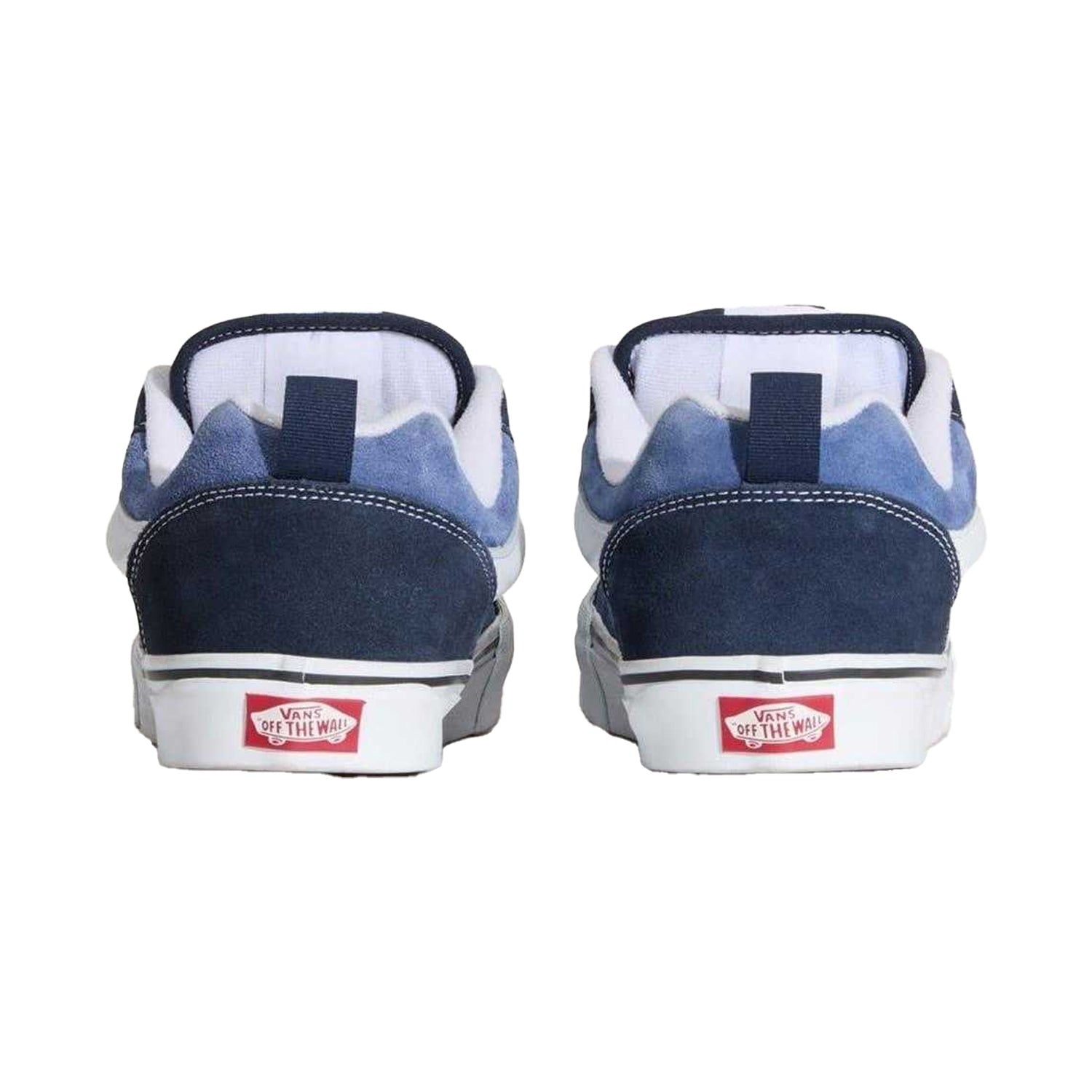 Navy-True White - Back - Vans Mens Knu Skool Padded Suede Skate Shoes