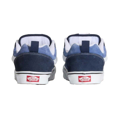Navy-True White - Back - Vans Mens Knu Skool Padded Suede Skate Shoes