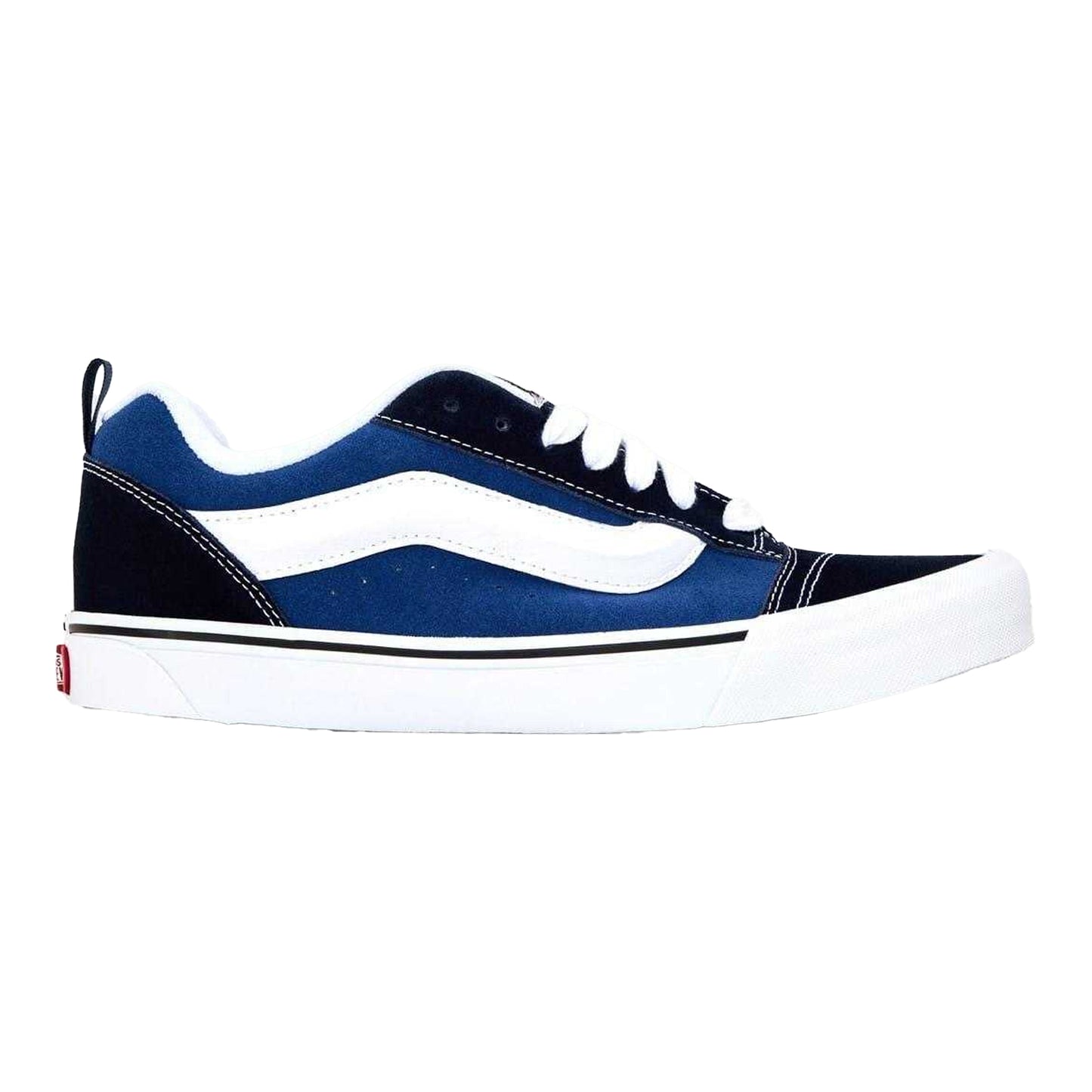 Navy-White - Front - Vans Mens Knu Skool Padded Suede Skate Shoes