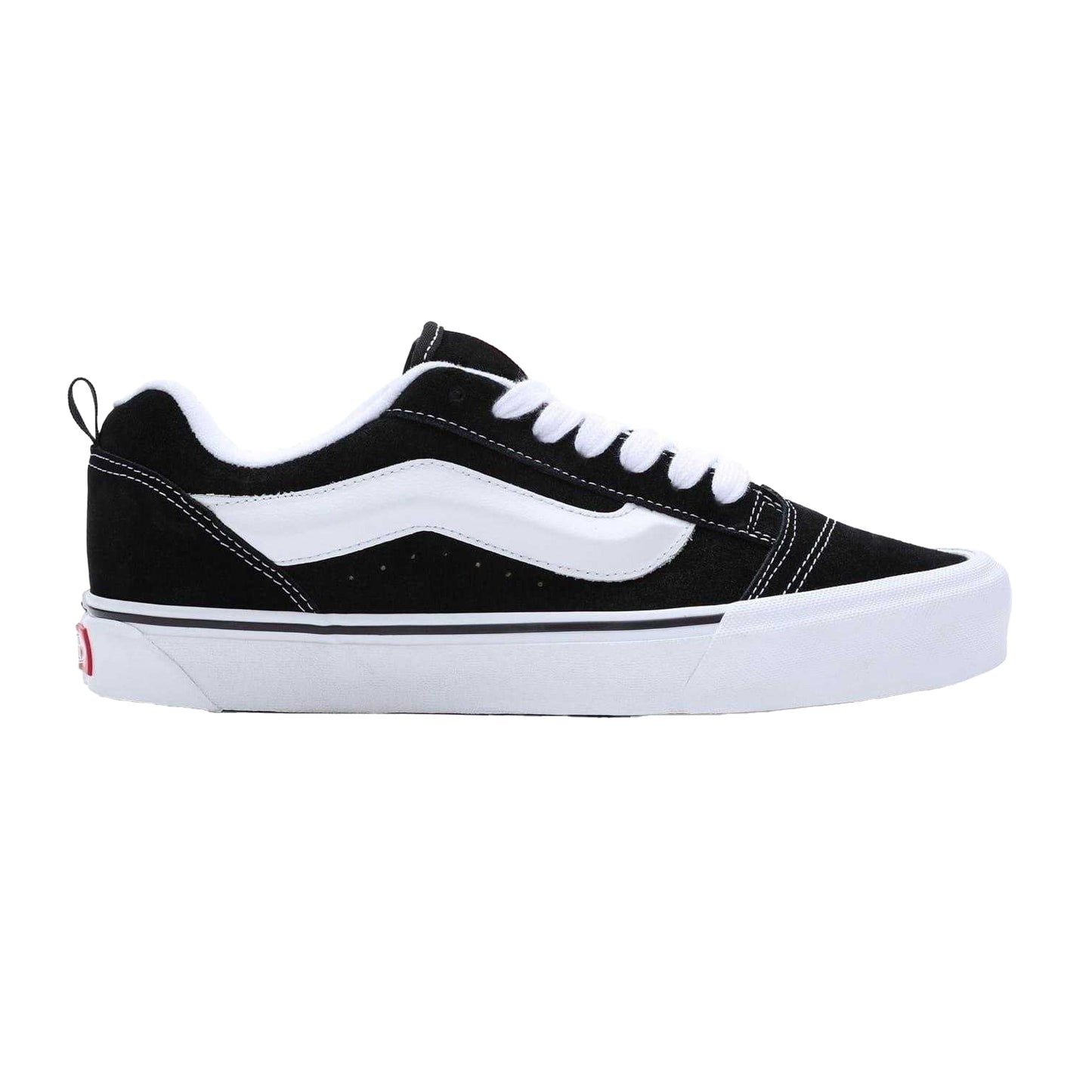 Black-White - Front - Vans Mens Knu Skool Padded Suede Skate Shoes