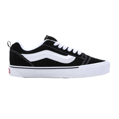 Black-White - Front - Vans Mens Knu Skool Padded Suede Skate Shoes