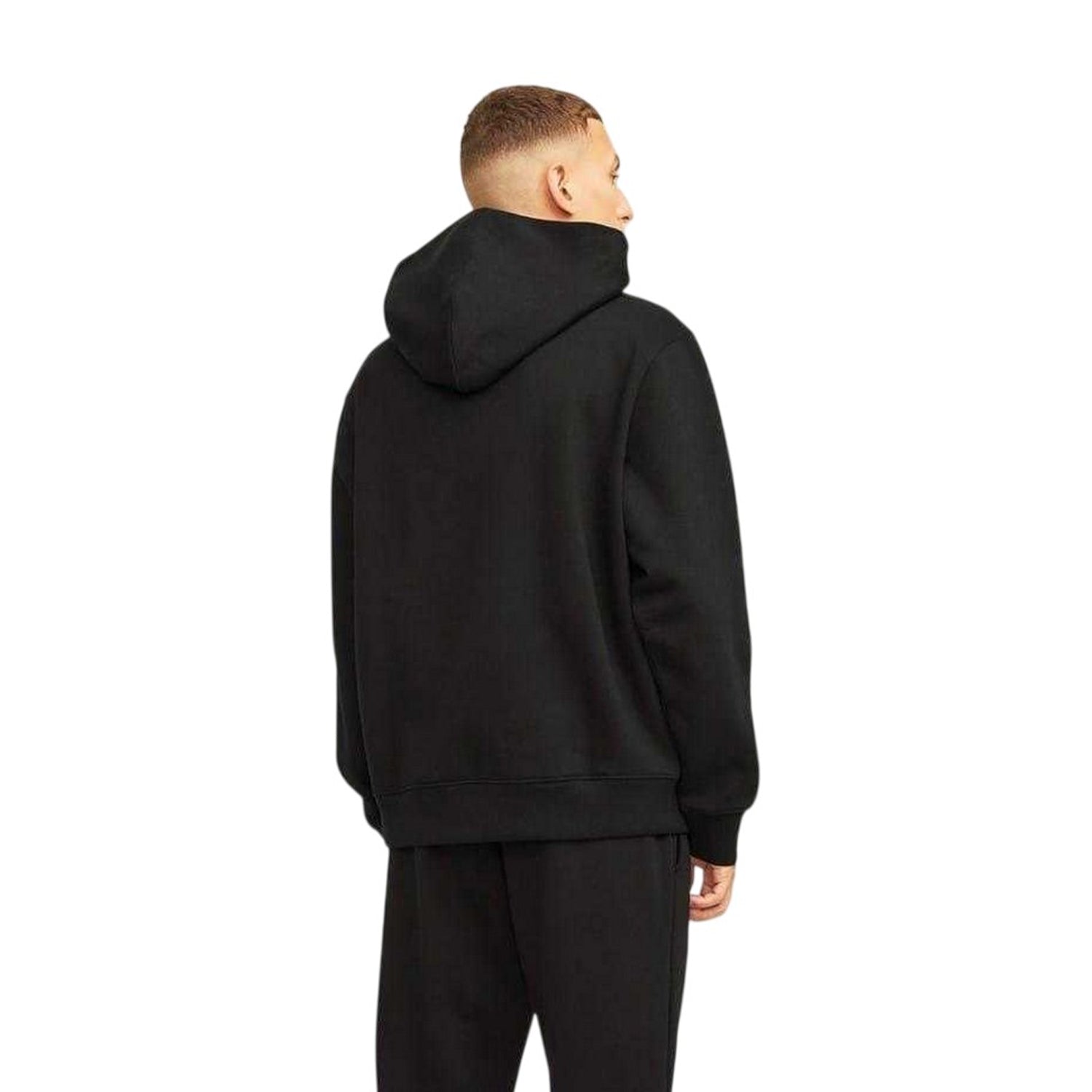 Black - Back - Jack And Jones Mens Brushed Hoodie