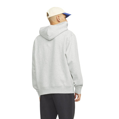 White Melange - Back - Jack And Jones Mens Brushed Hoodie