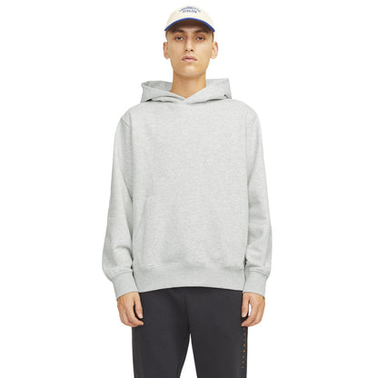 White Melange - Side - Jack And Jones Mens Brushed Hoodie