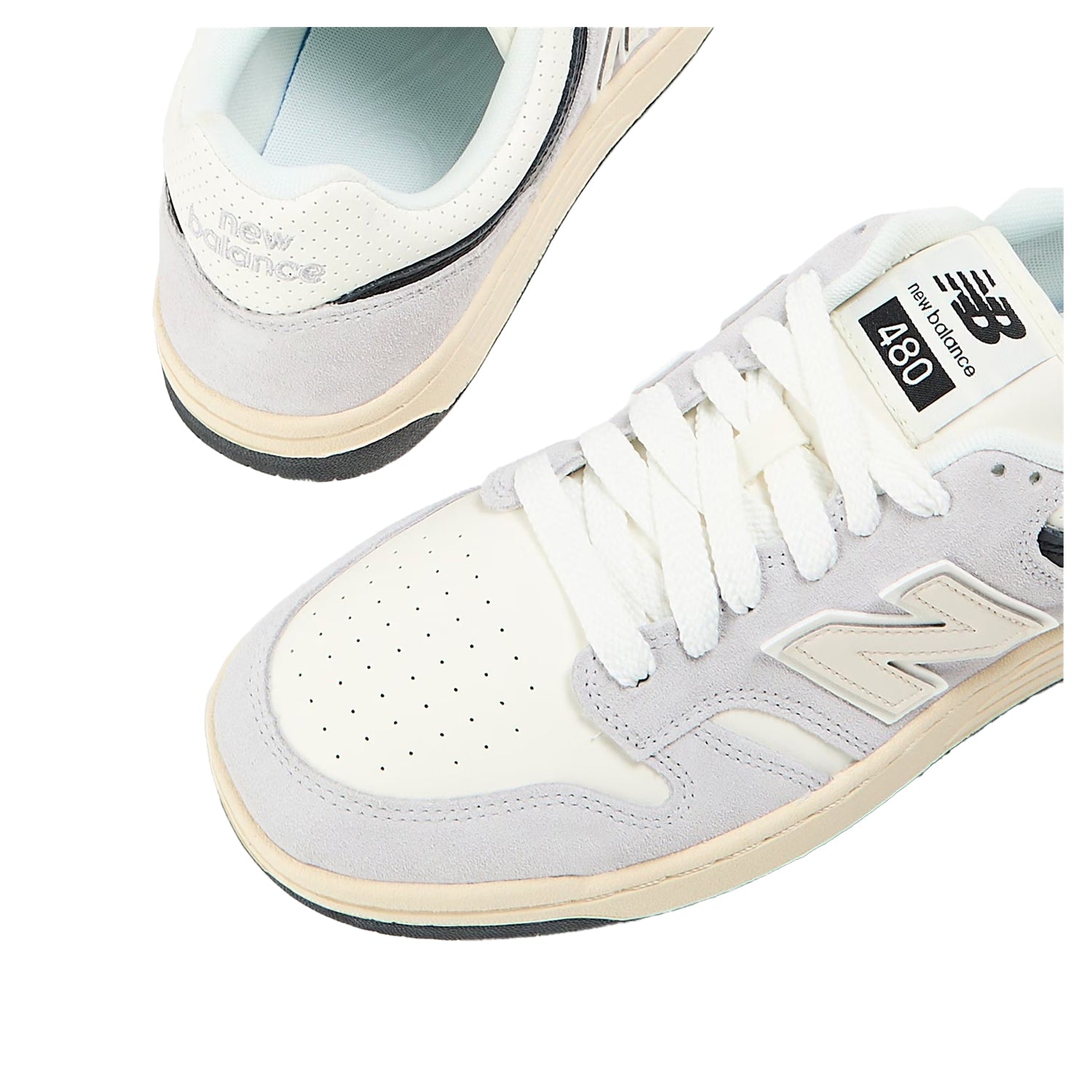 Grey-Sea Salt - Lifestyle - New Balance Mens BB480IGB Leather Trainers