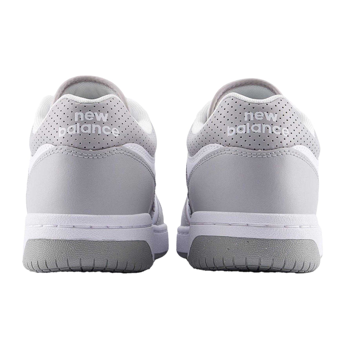 Grey-White - Back - New Balance Mens BB480IGB Leather Trainers