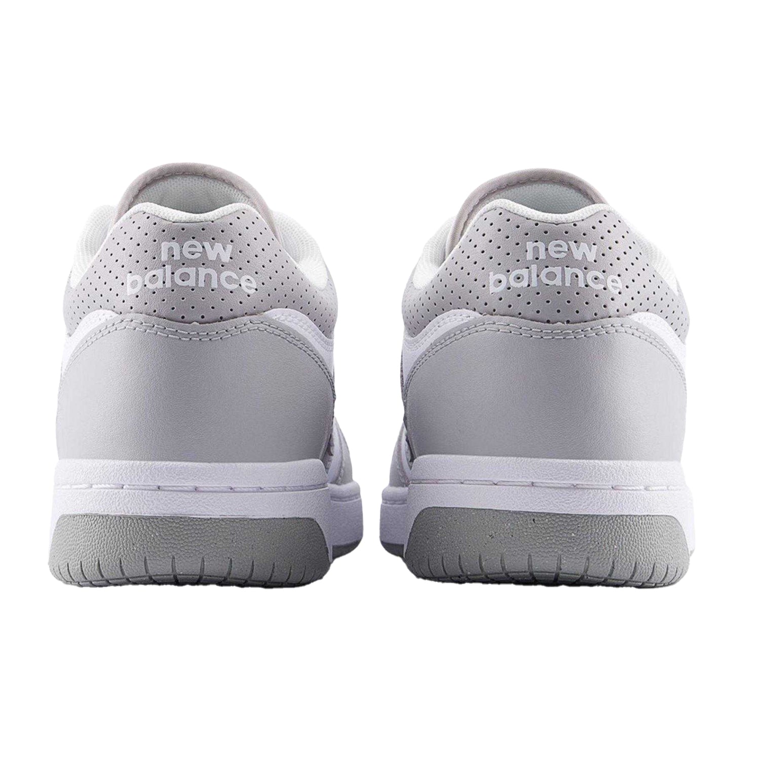 Grey-White - Back - New Balance Mens BB480IGB Leather Trainers