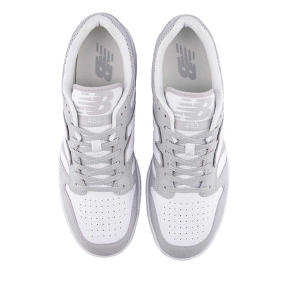Grey-White - Side - New Balance Mens BB480IGB Leather Trainers