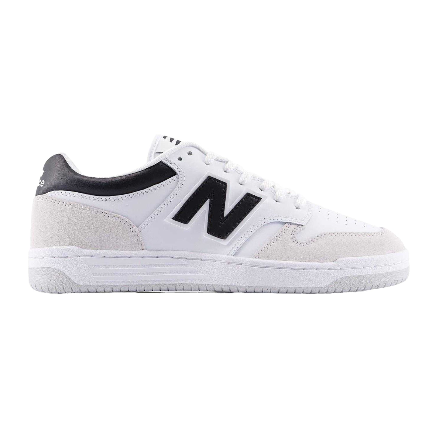 White-Black - Front - New Balance Mens BB480IGB Leather Trainers