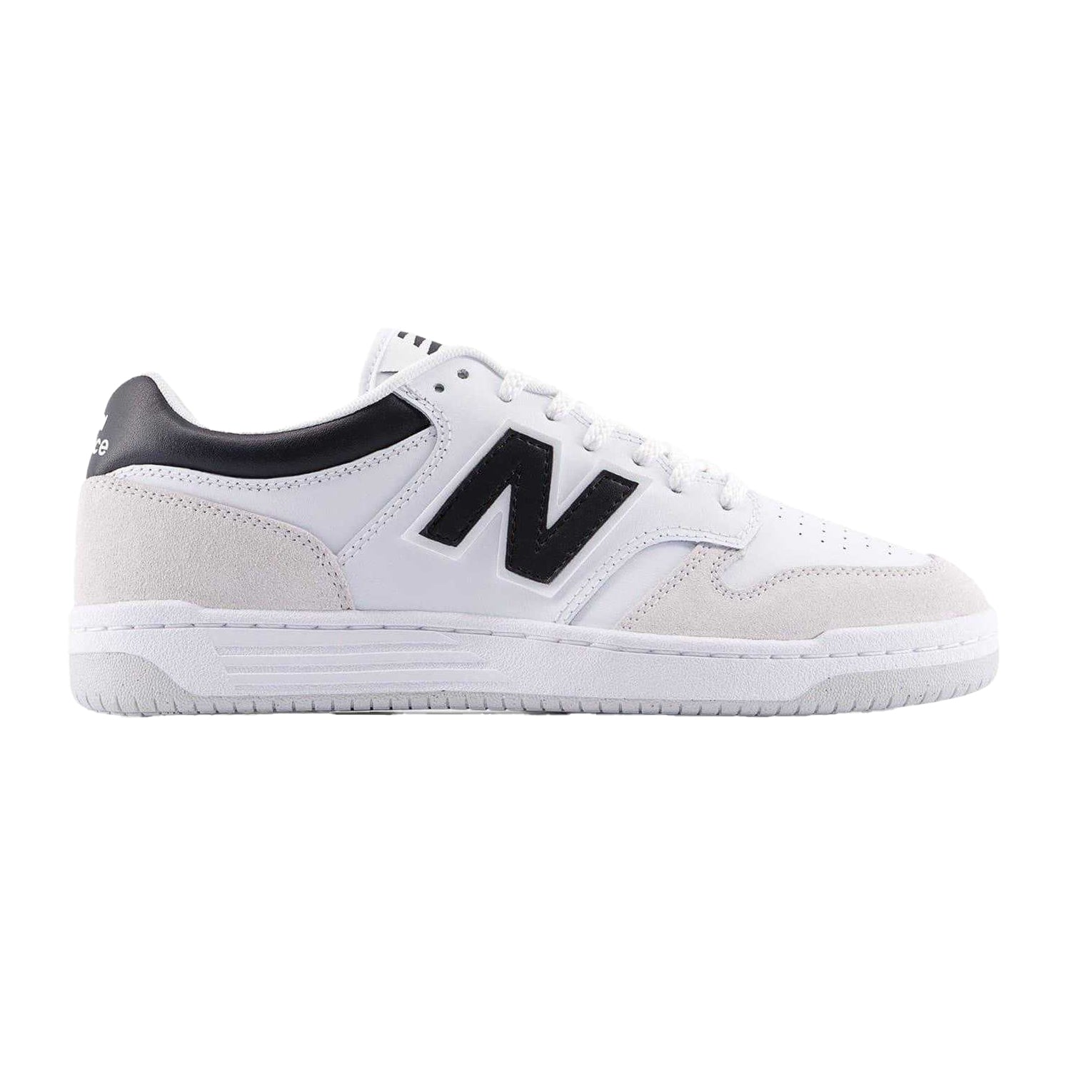 White-Black - Front - New Balance Mens BB480IGB Leather Trainers