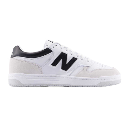 White-Black - Front - New Balance Mens BB480IGB Leather Trainers