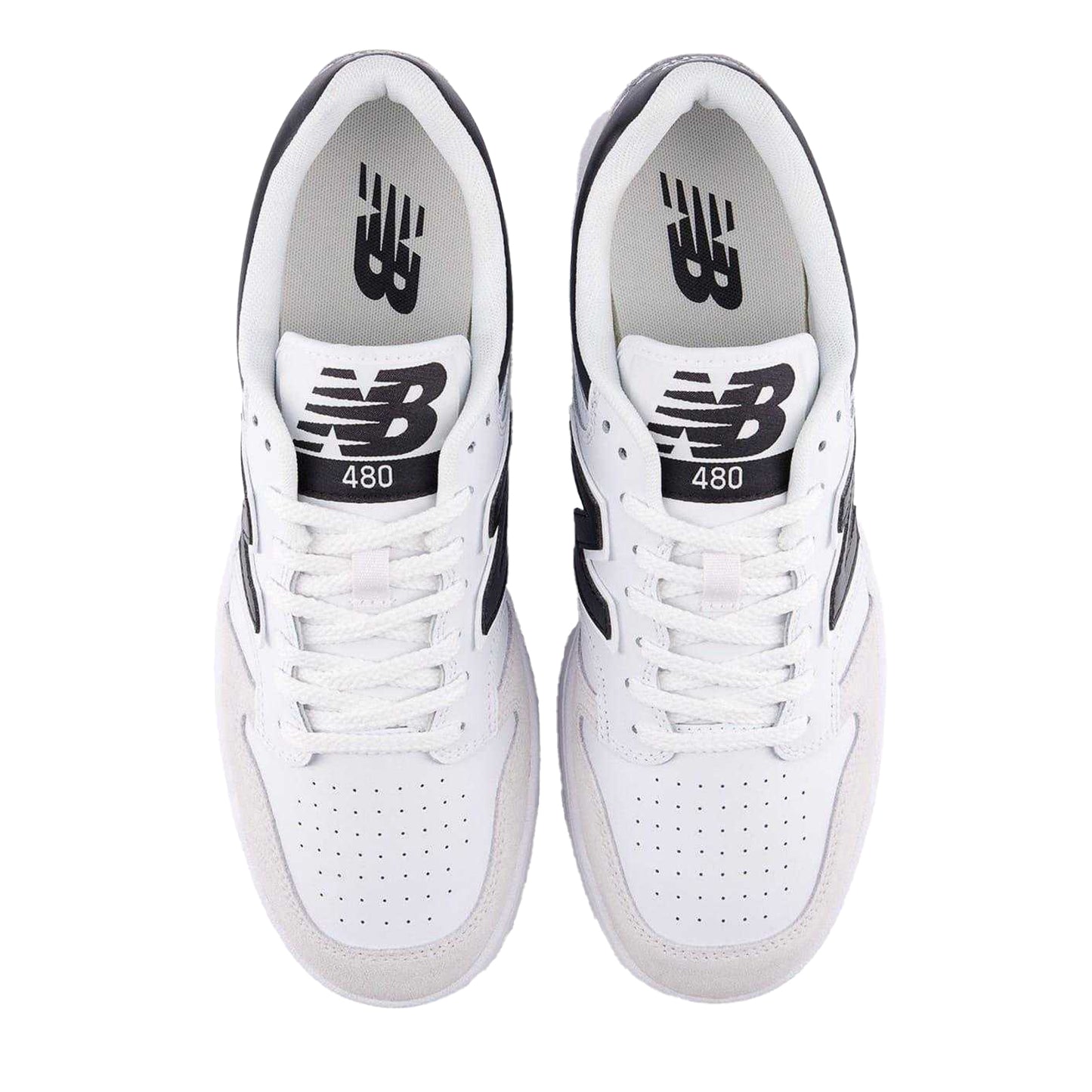 White-Black - Lifestyle - New Balance Mens BB480IGB Leather Trainers