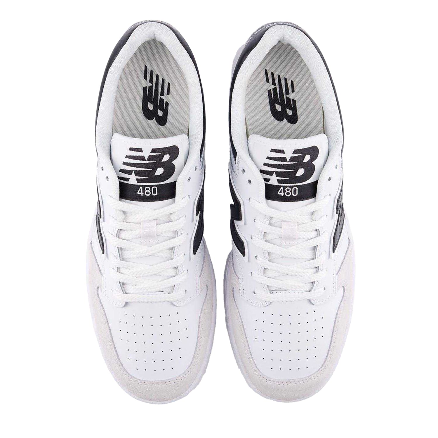 White-Black - Lifestyle - New Balance Mens BB480IGB Leather Trainers