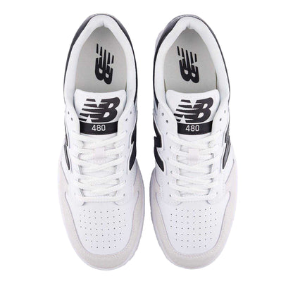 White-Black - Lifestyle - New Balance Mens BB480IGB Leather Trainers