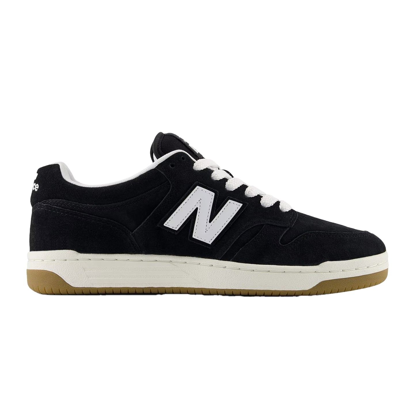 Black-White - Front - New Balance Mens BB480IGB Leather Trainers