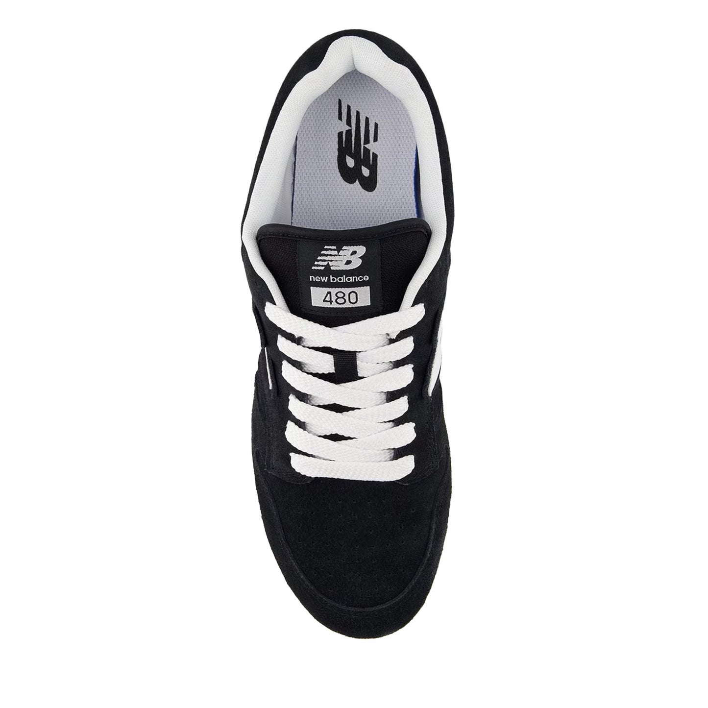 Black-White - Side - New Balance Mens BB480IGB Leather Trainers