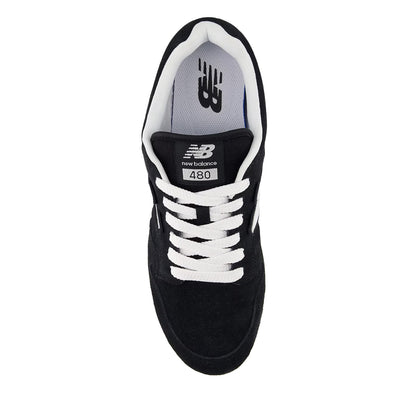 Black-White - Side - New Balance Mens BB480IGB Leather Trainers