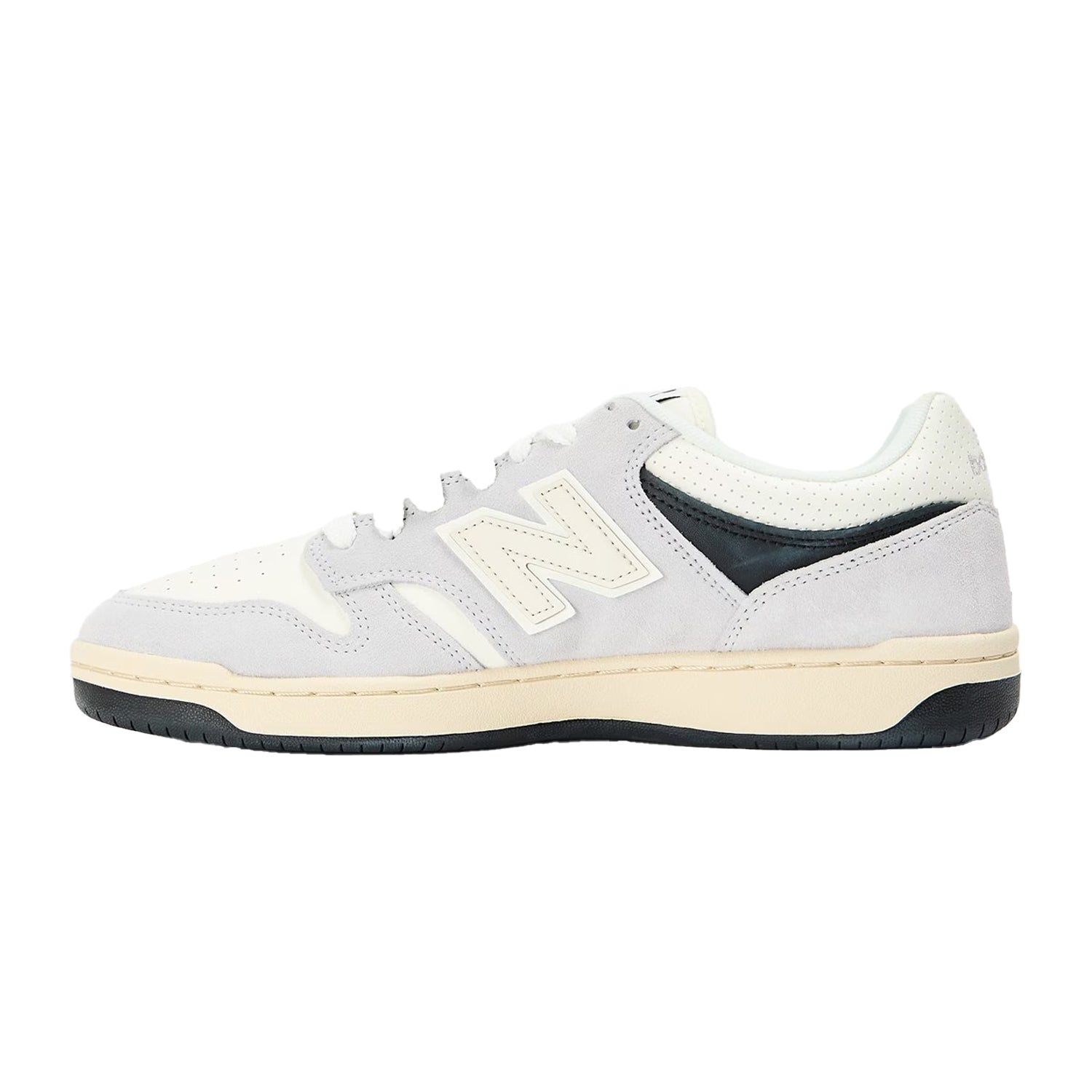 Grey-Sea Salt - Back - New Balance Mens BB480IGB Leather Trainers