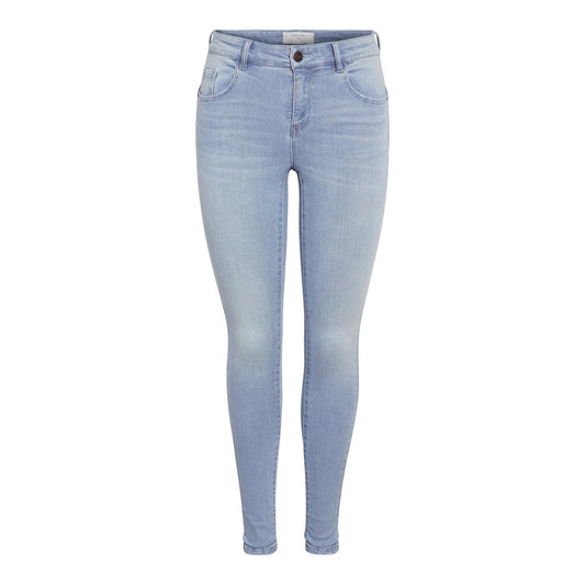 Light Blue - Front - Noisy May Womens-Ladies Denim 5 Pockets Skinny Jeans