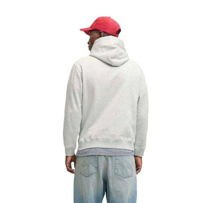 White Melange Marl - Back - Jack And Jones Mens Relaxed Fit Hoodie