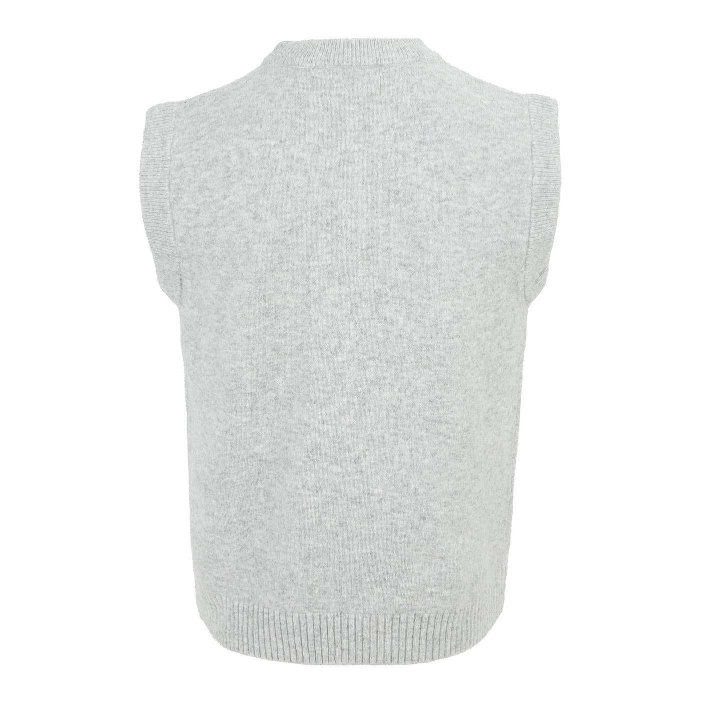 Light Grey - Back - Firetrap Mens Crew Neck Sleeveless Sweater Vest
