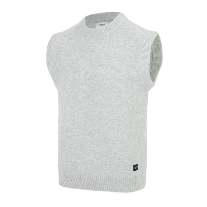 Light Grey - Side - Firetrap Mens Crew Neck Sleeveless Sweater Vest
