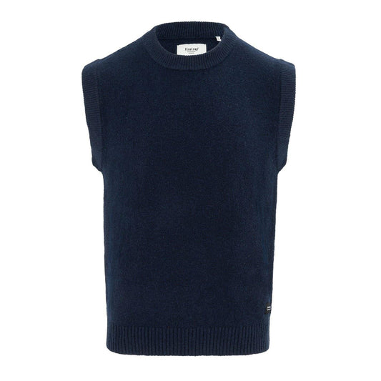 Navy - Front - Firetrap Mens Crew Neck Sleeveless Sweater Vest