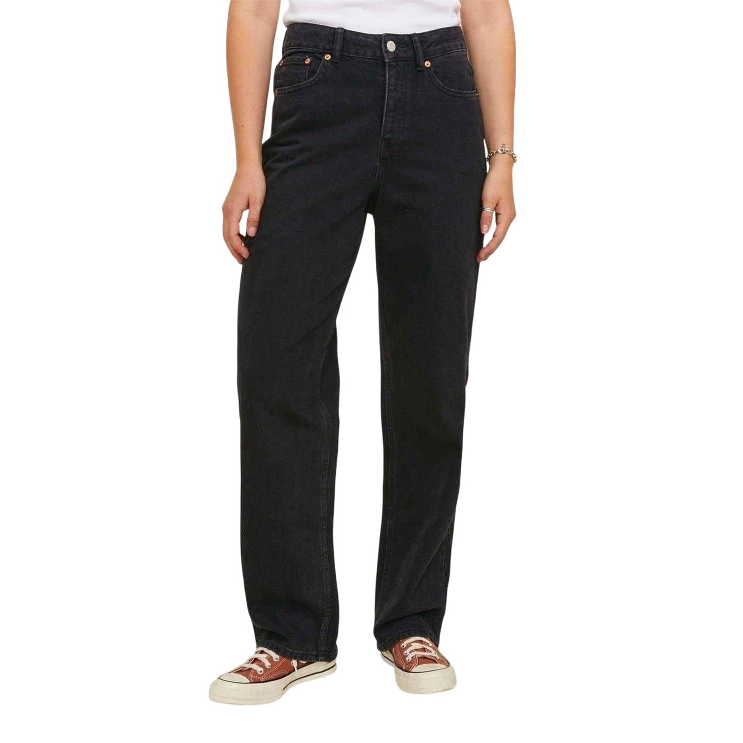 Black Denim - Side - JJXX Womens-Ladies Loose Jeans