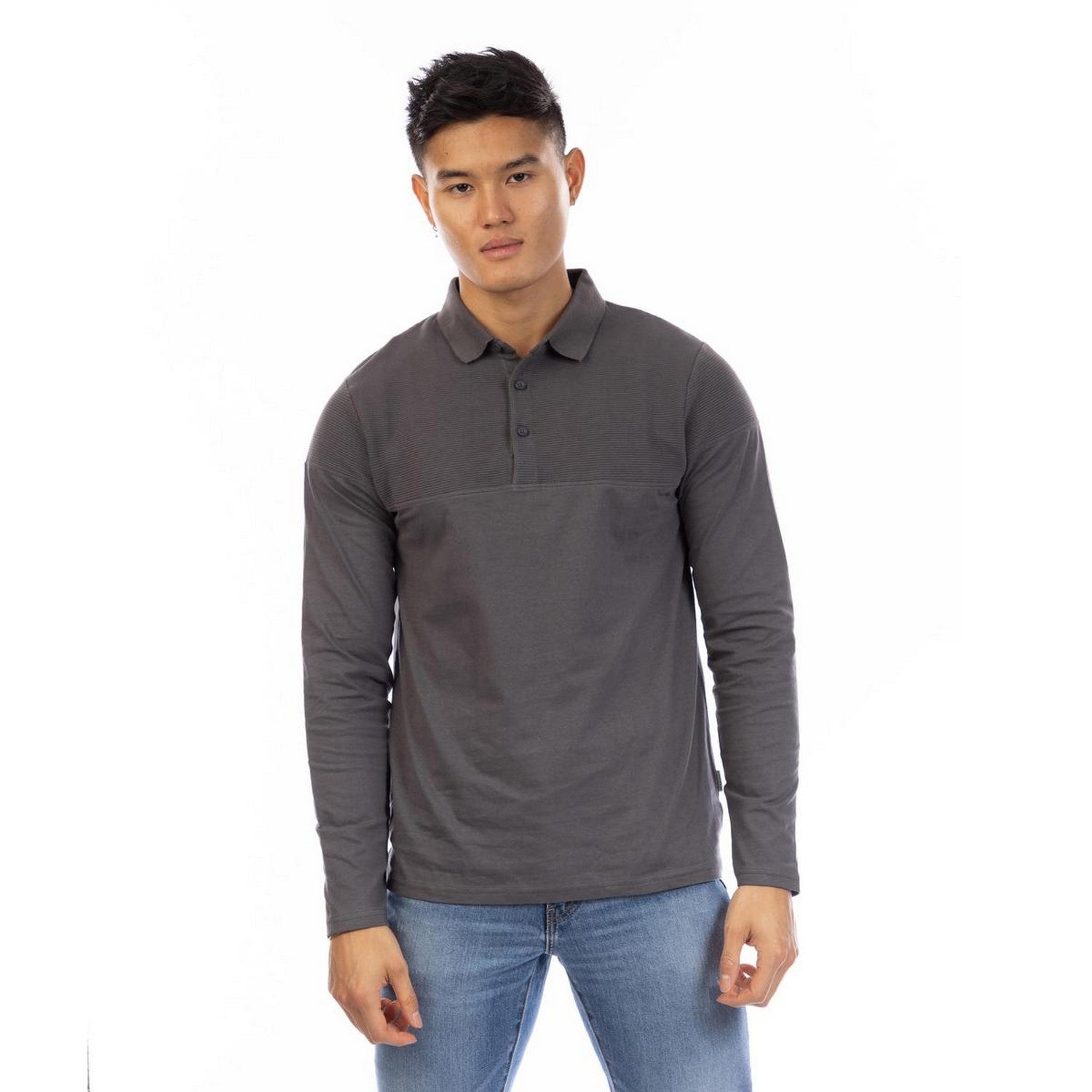 Charcoal - Front - Peter Werth Mens Chessum Polo Shirt