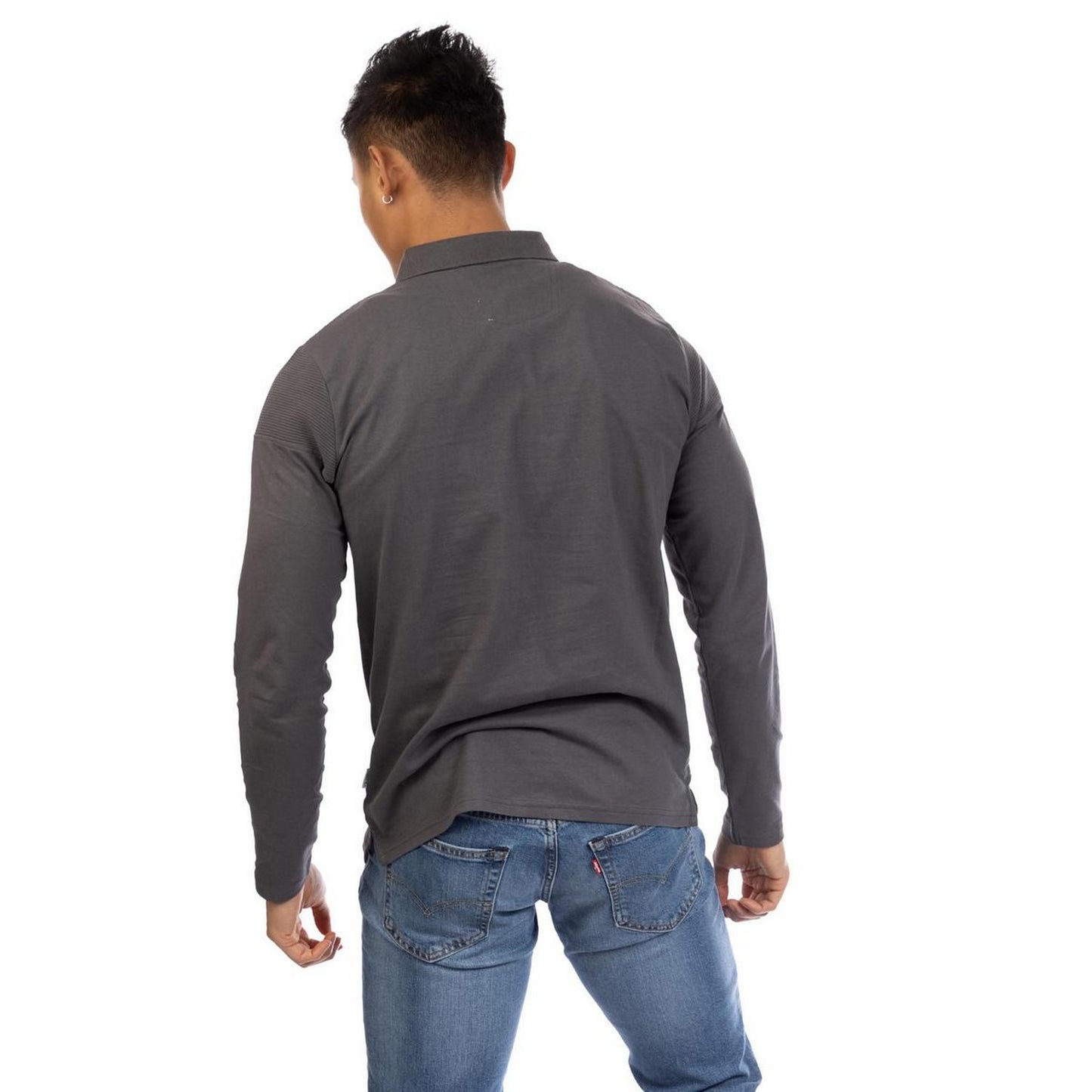 Charcoal - Back - Peter Werth Mens Chessum Polo Shirt