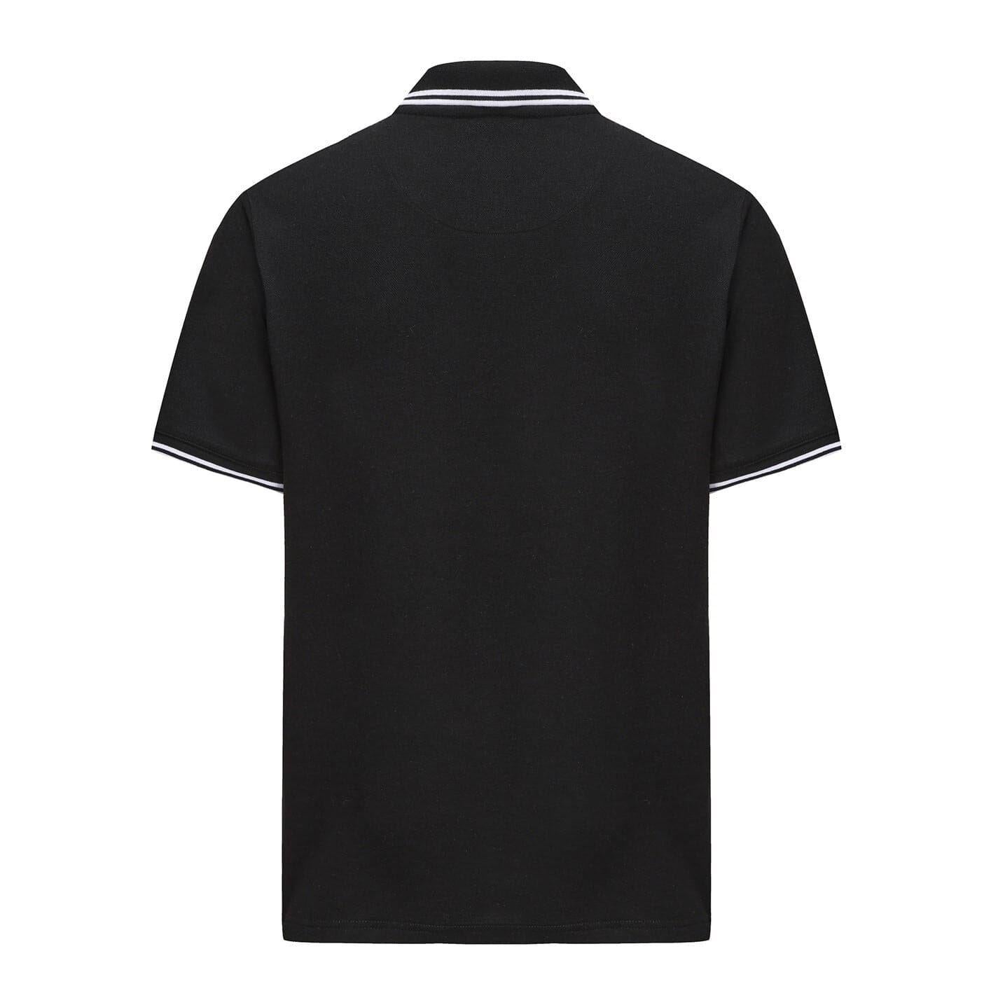 Black - Back - Pretty Green Mens Barton Short-Sleeved Polo Shirt