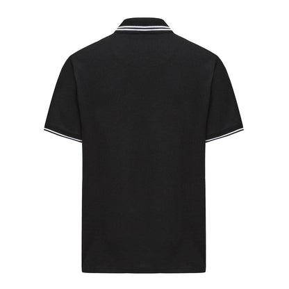 Black - Back - Pretty Green Mens Barton Short-Sleeved Polo Shirt