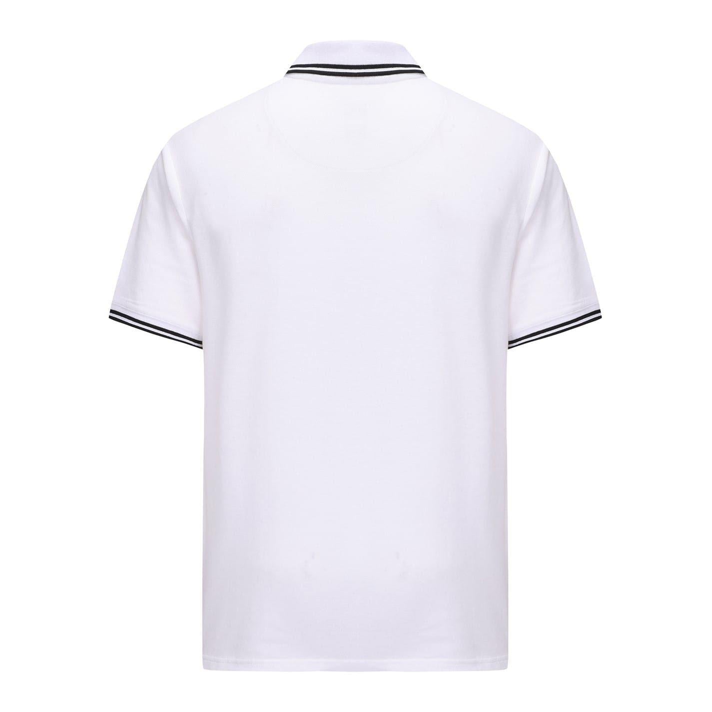 White - Back - Pretty Green Mens Barton Short-Sleeved Polo Shirt