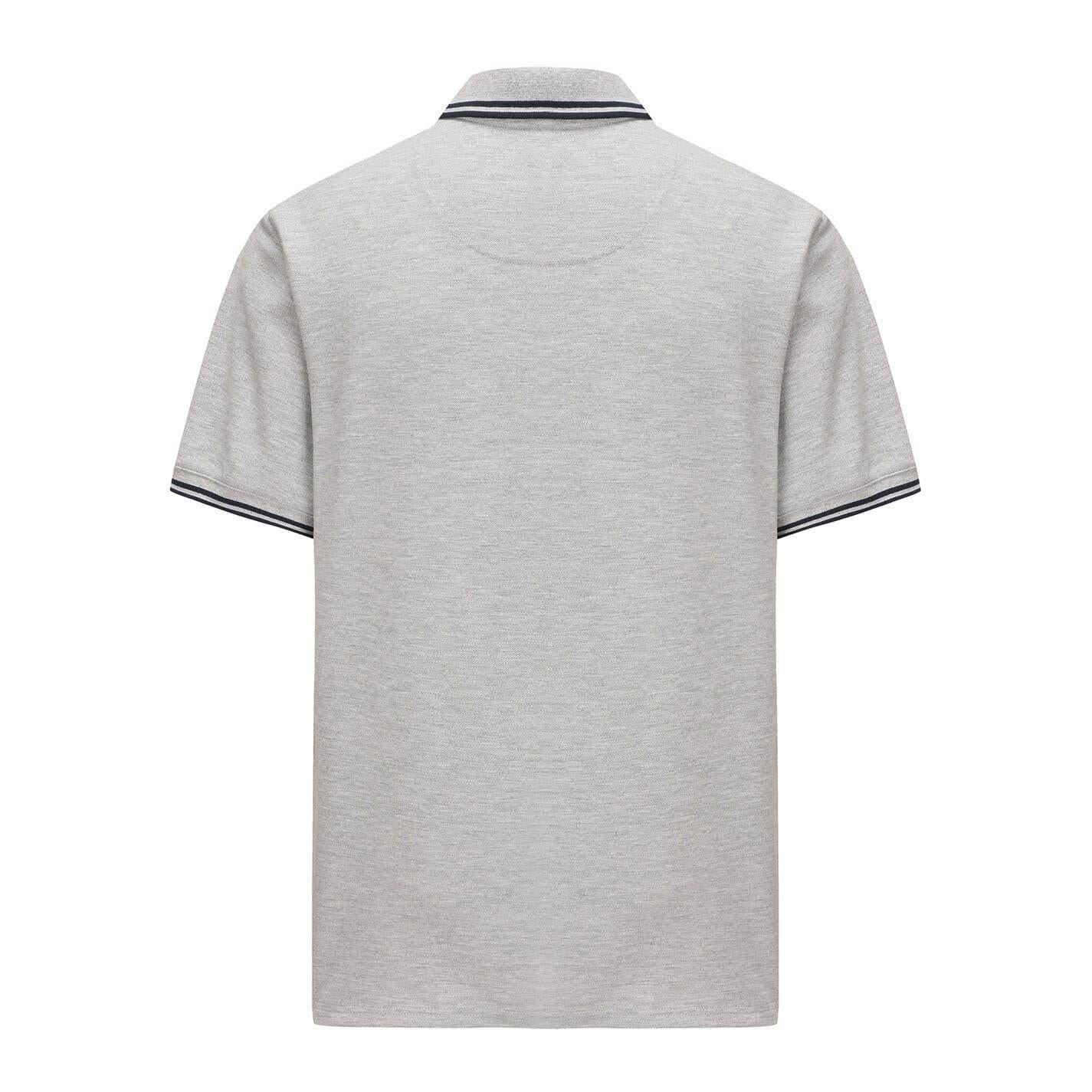 Grey Marl Marl - Back - Pretty Green Mens Barton Short-Sleeved Polo Shirt