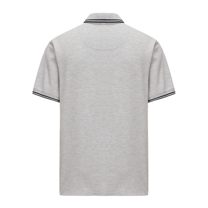 Grey Marl Marl - Back - Pretty Green Mens Barton Short-Sleeved Polo Shirt