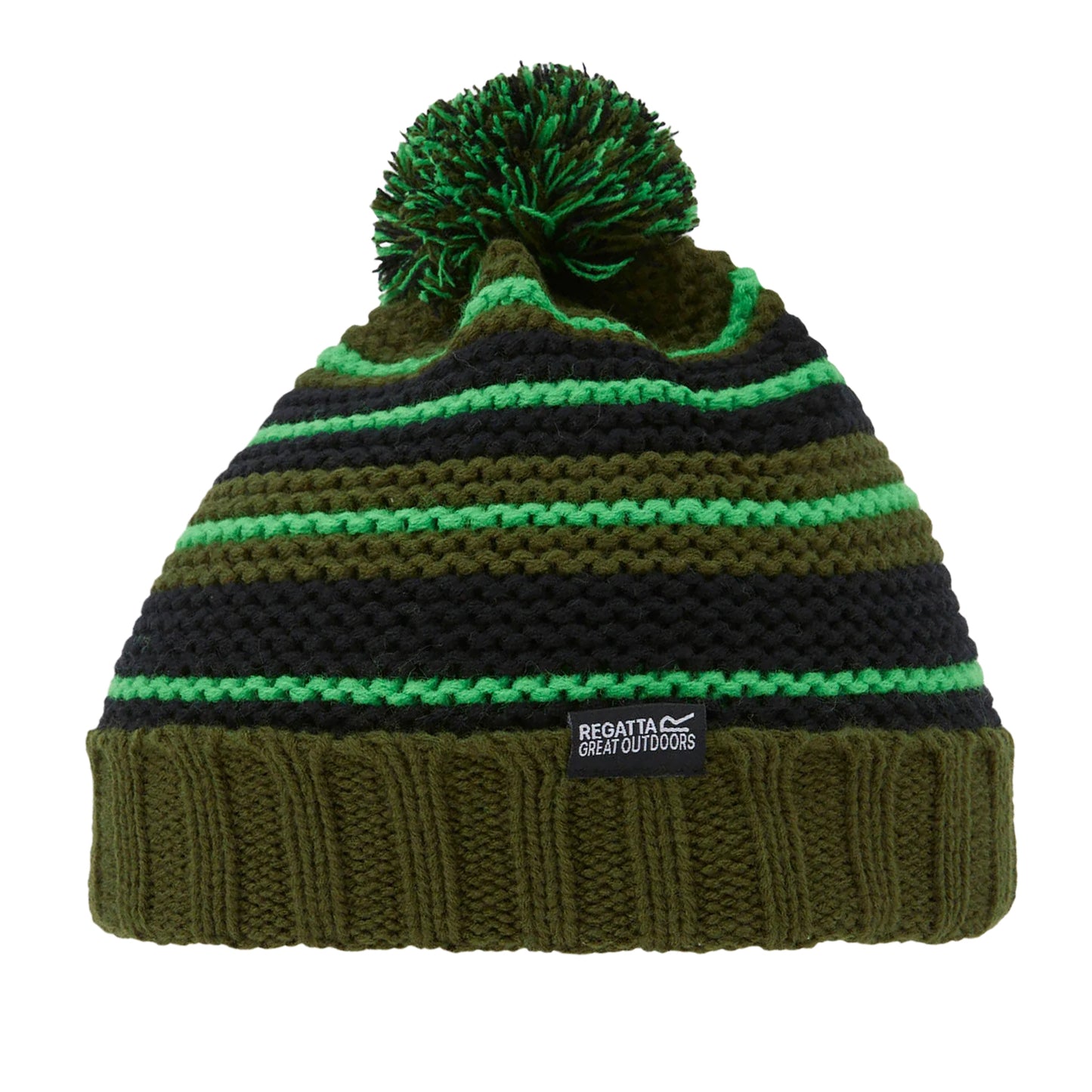 Khaki Green - Back - Regatta Childrens-Kids Davin VI Bobble Beanie