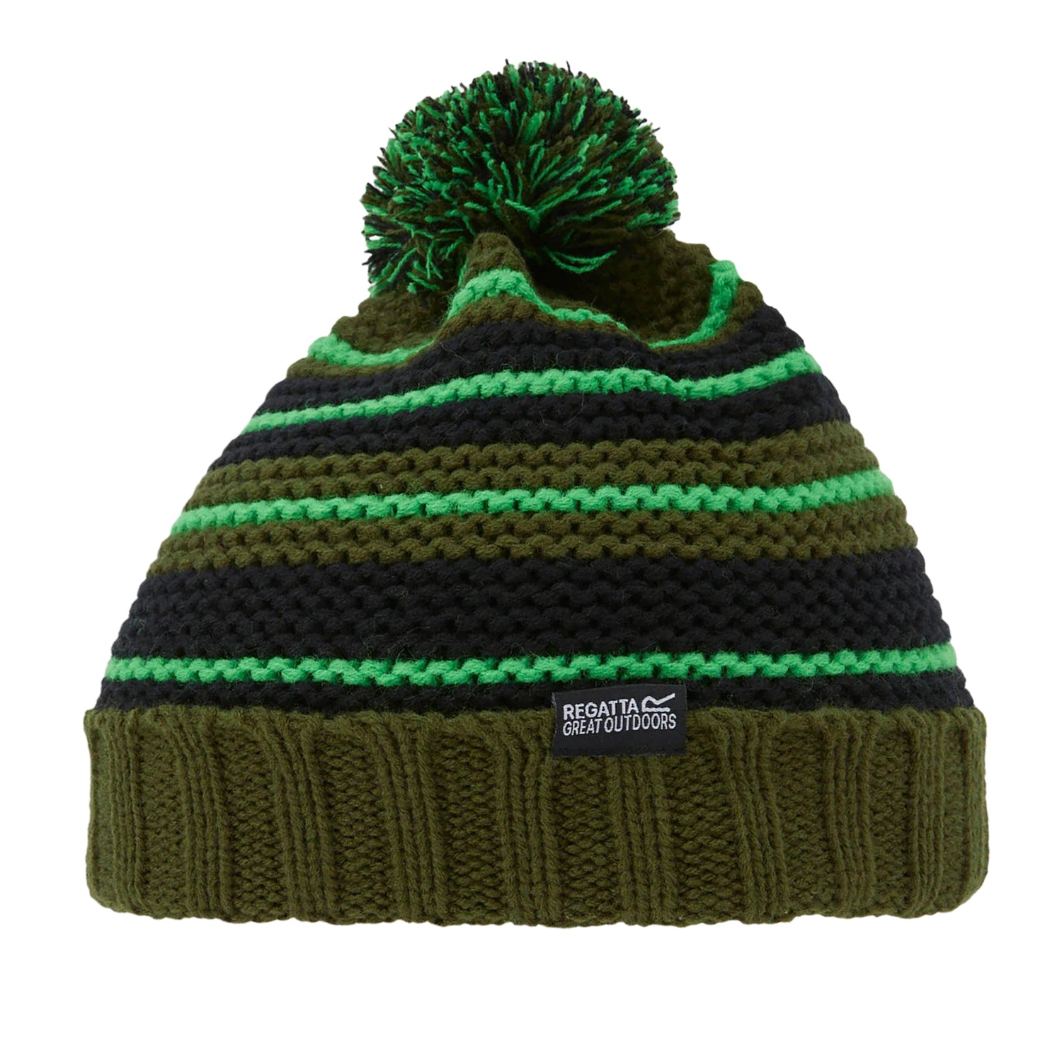 Khaki Green - Back - Regatta Childrens-Kids Davin VI Bobble Beanie