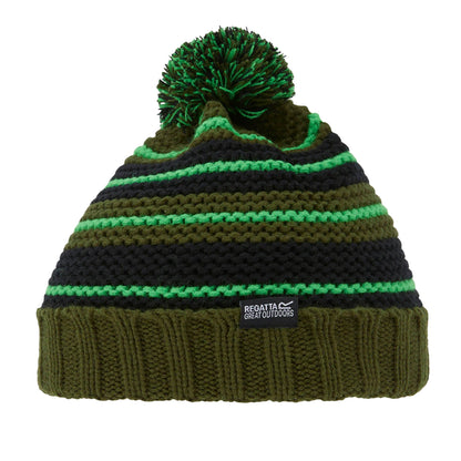 Khaki Green - Back - Regatta Childrens-Kids Davin VI Bobble Beanie