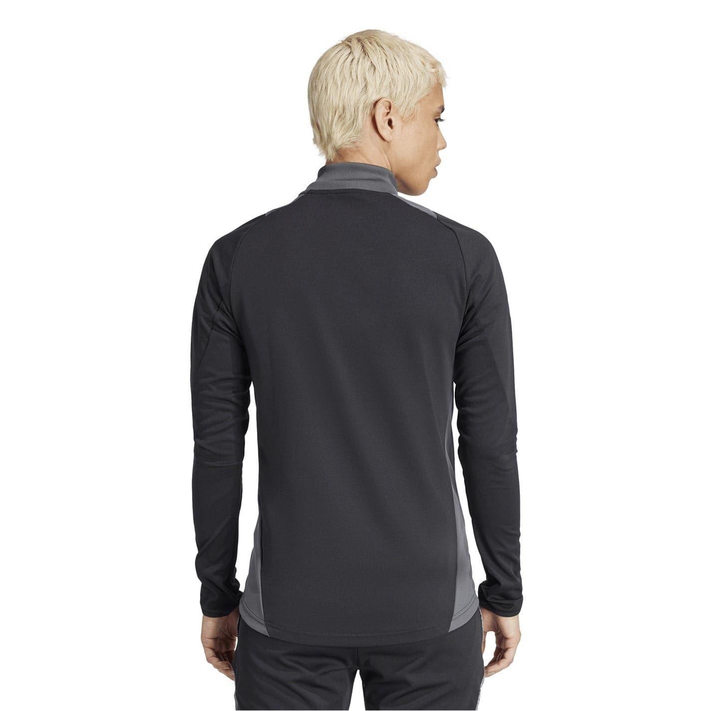 Black-Dark Grey - Back - Adidas Womens-Ladies Tiro 24 Funnel Neck Raglan Athletic Track Top