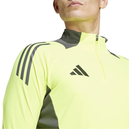Solar Yellow - Side - Adidas Mens Half Zip Long-Sleeved Jersey
